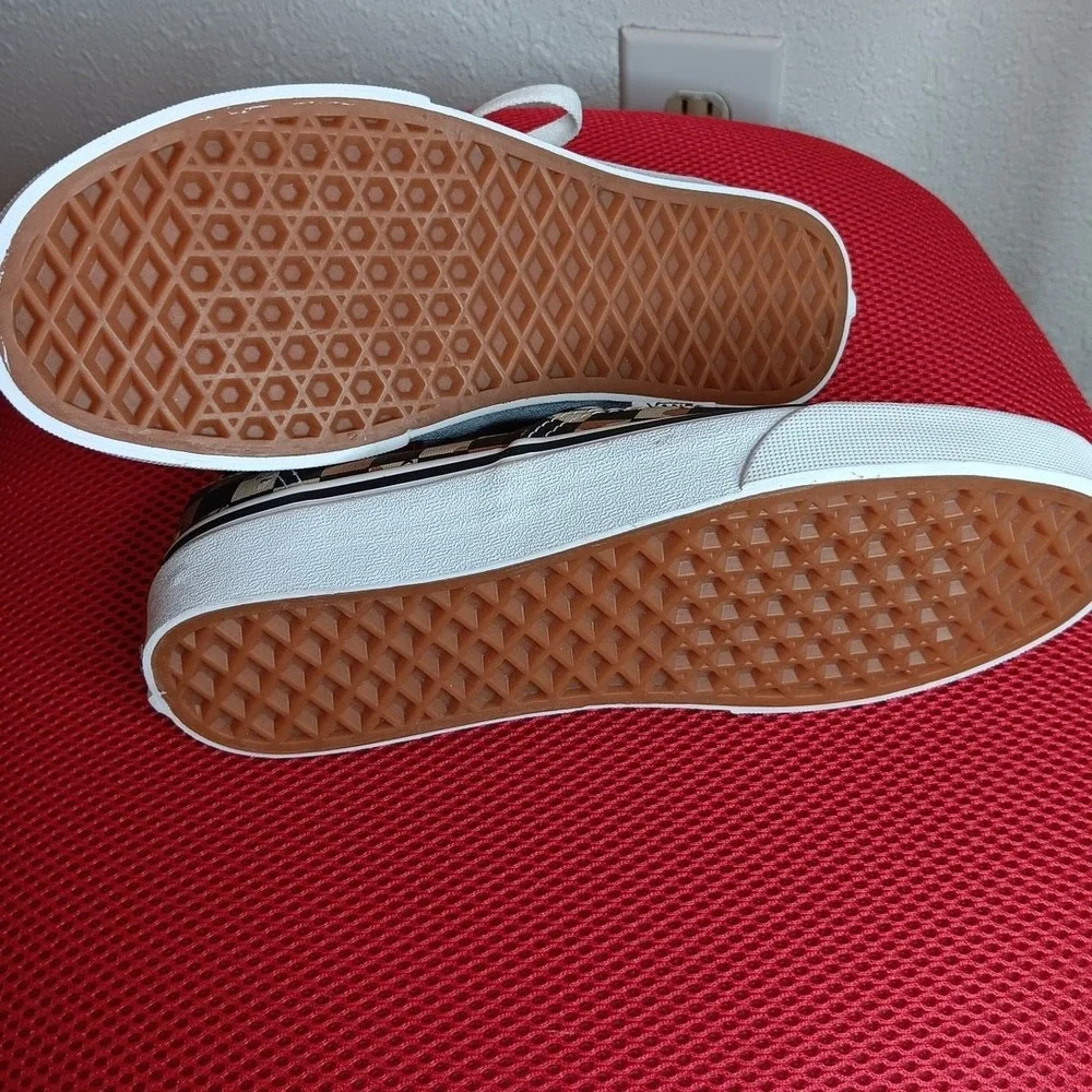 Vans Authentic Sneaker Women 5.5 Men 4.0 Tan Camo Checkerboard Excellent Low Top